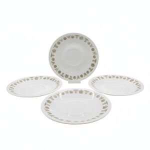Vintage Corelle Corning Butterfly Gold Set of 4 Saucers Plates Bread Retro